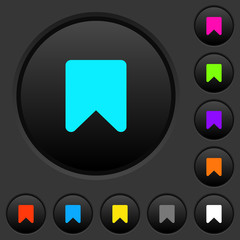 Bookmark dark push buttons with color icons