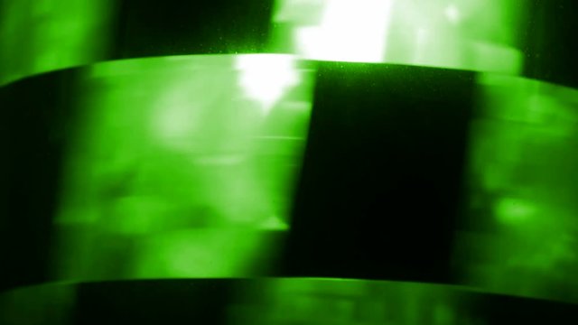 Rotating neon light.