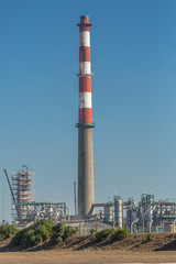 Fototapeta na wymiar Detailed part view, industrial complex of oil refinery
