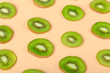 Fototapeta premium Creative layout made of Kiwi fruits