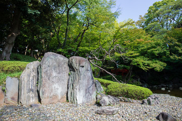 小石川後楽園の屏風岩