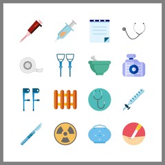 therapy icon. medical tape and needle vector icons in therapy set. Use this illustration for therapy works.
