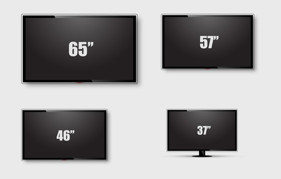 TV screen, Lcd monitor size diagonal display. Vector illustration