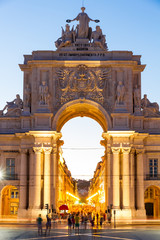 The Commerce square  in Lisbon, Portugal at sunset