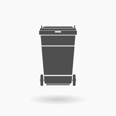 Wheelie Bin Icon Illustration Silhouette