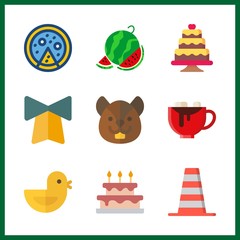 9 eat icon. Vector illustration eat set. chicken and squirrel icons for eat works