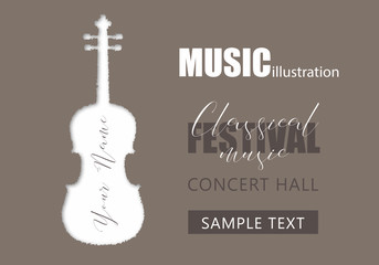 Beautiful modern classical violin music festival poster or flyer template. Ideal for local events announcement and promotions