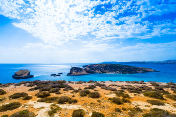 Comino is a small island between Malta and Gozo
