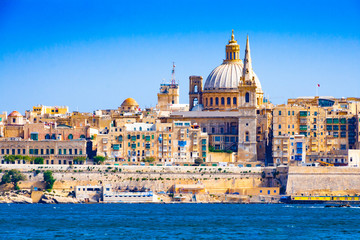 Fototapeta na wymiar Skyline of Valleta, the capital city of Malta