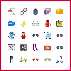 25 hipster icon. Vector illustration hipster set. browser and think icons for hipster works