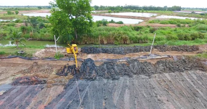 Drone view excavator working 10