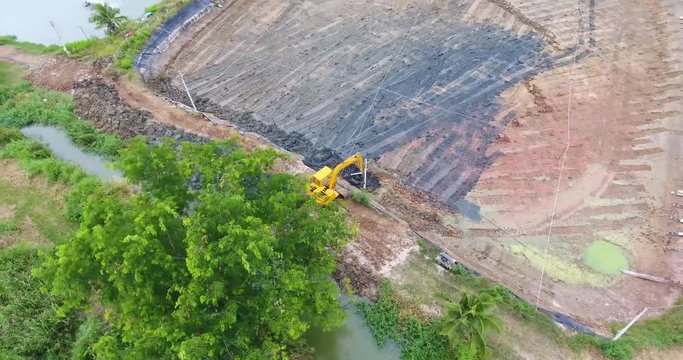 Drone view excavator working 9