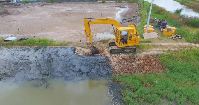 Drone view excavator working 8