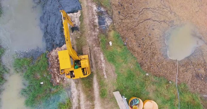 Drone view excavator working 7