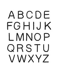Bubble hand drawn font for kids posters and art design black and white
