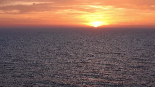 Black sea coast at sunrise / Video with beautiful sunrise view of the Black sea, Bulgaria