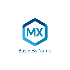 Initial Letter MX Logo Template Design