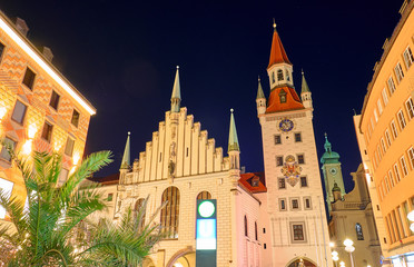Fototapeta premium Old Town Hall as seen from the Marienplatz side 