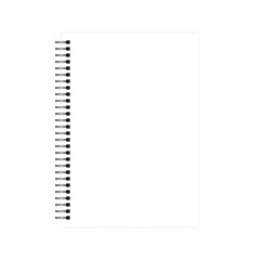 Wire spiral empty white A4 note book blank page vector mock-up