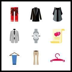 suit icons set. casual, close, manager and one graphic works