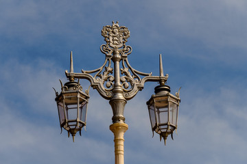 Fototapeta na wymiar Street lamp on the seafront in Brighton, Sussex, England UK