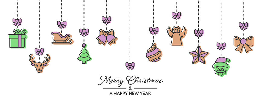 Christmas background with ornament elements
