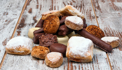 Christmas sweets surrounded by rustic background