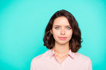 Fototapeta premium Close-up portrait of nice cute calm attractive charming adorable