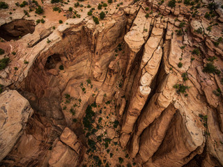 Aeria/Drone Photograph of Beautiful Desert Canyons on the Gemini Bridges Road, Near Moab, Utah
