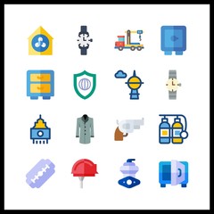 Obraz premium steel icons set. development, storage, cut and remodel graphic works