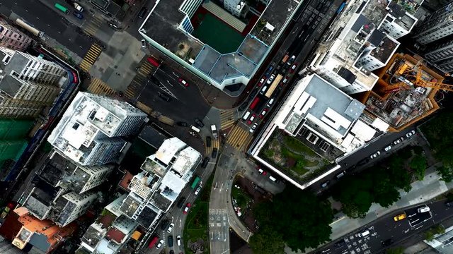 Aerial view of crowded buildings in  Sham Shui Po District, Hong Kong