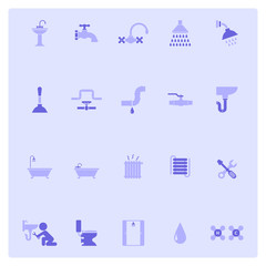 Vector plumbing icons set