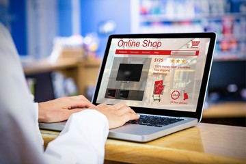 Composite image of washing machines for sale displayed on web