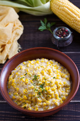 Sweet and creamy skillet corn. Homemade corn dish
