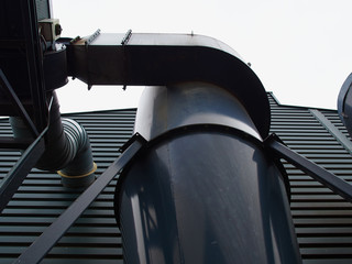 Outdoor metall air ducts ventilation system of a factory