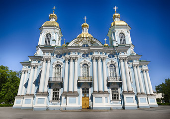 St. Nicholas Naval Cathedral in Saint Petersburg Russia major Baroque Orthodox cathedral of Baltic Navy marine regimental church