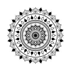Mandala illustration design on white background.