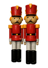 3D Rendering Toy Soldiers on White