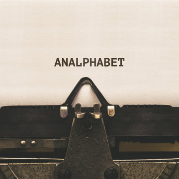 Analphabet written on Vintage type writer from 1920s