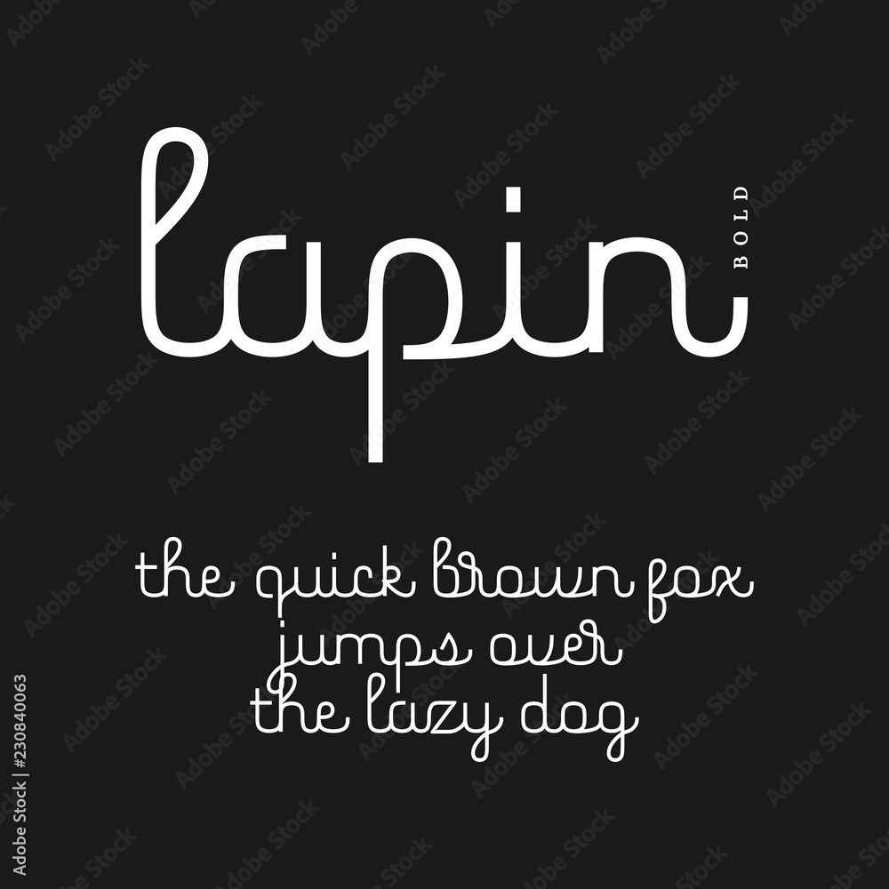 Aufkleber cute script font in lowercase (bold version)