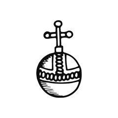 scepter of the king icon. sketch isolated object black