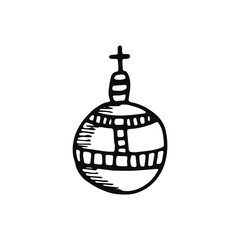 scepter of the king icon. sketch isolated object black