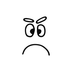 Funny face icon. sketch isolated object black