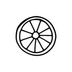Fototapeta premium wheel icon. sketch isolated object black