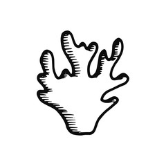 seaweed icon. sketch isolated object black