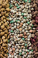 Top view of dry pet food