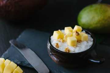 Mango with sticky rice - beautiful sweet dessert.