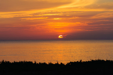 Sunrise on Beach, Samila Beach Songkhla, Thailand