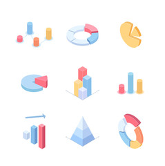 Infographic charts and diagrams - set of modern vector isometric elements