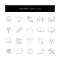 Line icons set. Internet pack. Vector illustration	